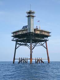 The Frying Pan Tower Is A Former U S Coastguard Frying Pan Light Station Situated At The End Of Frying Pan Shoals 32 Mi Lighthouse Rustic Bedding Sale Sites