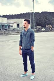 Men S Navy Henley Shirt Navy Chinos Light Blue Leather Driving Shoes Navy Chinos Driving Shoes Men Mens Outfits
