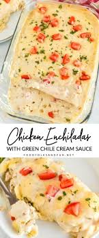 This Chicken Enchilada Recipe Is Some Serious Comfort Food The Enchiladas Are Filled With Chicken Cheese Cor In 2020 Chicken Enchilada Recipe Enchilada Recipes Food