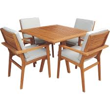 Mimosa 5pc Outdoor Timber Deck Setting Igl500v Deck Chairs Timber Deck Outdoor Furniture Sets