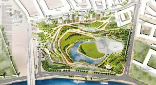 Design Competition Drawing For Zaryadye Park Moscow 2nd Place By Lat Landscape Architecture Plan Landscape Design Competition Landscape Architecture Drawing