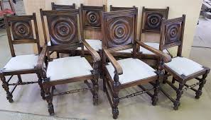 Set Of 8 Solid Reupholstered French Oak Wood Antique Dining Chairs Antique Dining Chairs Dining Chairs For Sale Antique Dining Room Furniture