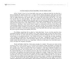 Critical Essay Critical Essay Poem Analysis Sample Poems