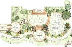 Stone Floor Backyard Patio This One Has A Lot Of Character With All The Curves And Rock Elem Garden Design Plans Modern Landscape Design Garden Design Layout