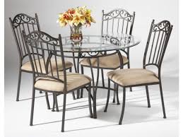 Black Wrought Iron Table And Chair Sets 48 Round Wrought Iron Glass Top Dining Table Chair Set Antiq Muebles De Hierro Muebles De Acero Muebles De Metal