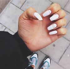 Nail designing salons have professional nail designing tools to create nails designs. White Nails Lines On Nails White Acrylic Nails Nails