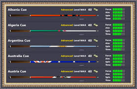 This article is a list of all of the cues which that are or were once available in 8 ball pool. Level Max Cues With Pictures The Miniclip Fan Forum