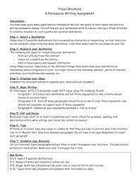 Travel Brochure A Persuasive Writing Assignment Pdf Persuasive Writing Persuasion Travel Brochure