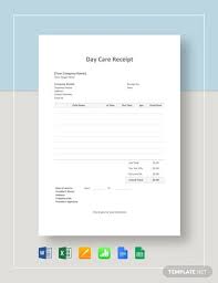 Daycare Receipt Template Word Doc Excel Google Docs Apple Mac Pages Google Sheets Apple Numbers In 2020 Receipt Template Word Doc Templates
