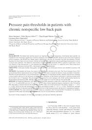 Pdf Pressure Pain Thresholds In Patients With Chronic Nonspecific Low Back Pain