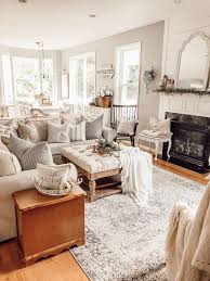 Neutral Cottage Style Pieces Such As Faux Floral Stems In Browns And Rust Colors And Green A Fall Living Room Living Room Decor Cozy Cottage Style Living Room