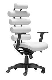 This High Back Office Chair Provides Ultimate Lumbar Support The Unico Has Firm Leatherette Cushion Rolls White Office Chair Modern Office Chair Office Chair