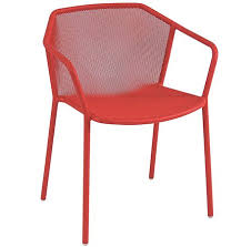 Darwin Armchair Made In Italy By Emu Stackable Outdoor Powdercoat Steel Dining Chair In Red Armchair Furniture Steel Dining Chair Furniture