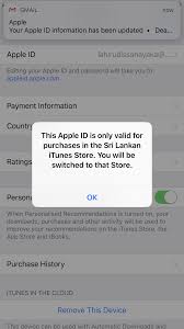 Change Apple Id From Only Valid For Purchases In Another Country Ask Different