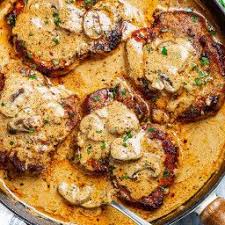 Sub Coconut Milk For Heavy Cream Add More Mushrooms Whole Carton In 2020 Pork Recipes Creamy Mushroom Sauce Mushroom Sauce Recipe