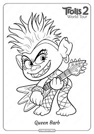 Free Printable Trolls 2 Queen Barb Coloring Page Birthday Coloring Pages Cartoon Coloring Pages Coloring Pages