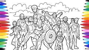 Marvel Avengers Endgame Coloring All Avengers Endgame Characters With New Suit Armours Marvel Avengers Endgame Coloring All Avengers Endgame Charact Gambar