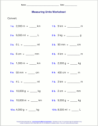Free measurement worksheets for you to download and print. Metric Measuring Units Worksheets