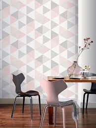 Scandi Triangle Wallpaper Pink Teal Wallpaper Feature Wall Bedroom Geometric Feature Wallpaper
