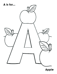 A Is For Apple Alphabet Coloring Pages Kindergarten Coloring Pages Preschool Coloring Pages
