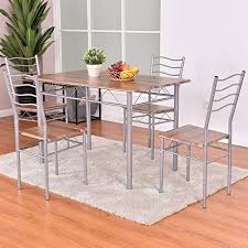 Tangkula 5 Pcs Dining Table Set Home Kitchen Wood Metal Modern Furniture Dining Table And Chairs Set Modern Kitchen Chair Modern Kitchen Tables Metal Dining Table