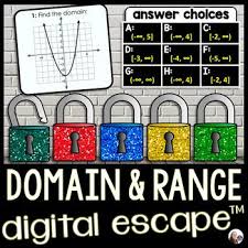An Engaging Digital Escape Room For Finding Domain And Range In Interval Notation Students Must Unlock Algebra Word Walls Escape Room Google Math Activities