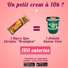 Que Manger Au Gouter Combien De Calories Dans Le Gouter Calories Dans Un Activia Et Barre Lion Calories Des Aliments Secret Du Poids Compteur De Calories