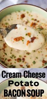 Cream Cheese Potato Bacon Soup Is An Easy Winter Comfort Food Recipe This Easy Potato Soup Starts With Potato Bacon Soup Bacon Soup Recipes Cream Soup Recipes