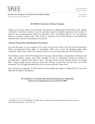 2010 Sree Conference Abstract Template