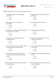 Class 5 Nso Worksheets On Plants 19 Biology Worksheet Science Worksheets Third Grade Science Worksheets