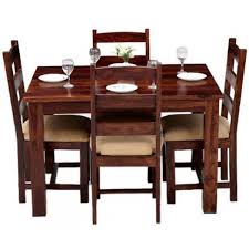 Gorevizon Rose Wooden 4 Seater Dining Table Set 4 Seater Dining Table Four Seater Dining Table Solid Wood Dining Room Set