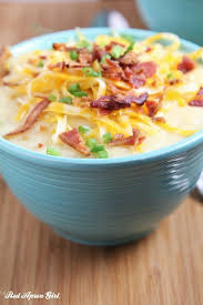 Creamy Potato Bacon Soup The Red Apron Girl Recipes Recipe Creamy Potato Bacon Soup Bacon Soup Recipes Potato Bacon Soup