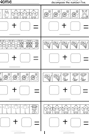 Composing and decomposing numbers allows students to make problems friendlier. Math Worksheet Outstanding Number Worksheets For Kindergarten Math Worksheet This Is Free Decomposing Numbers 54 Outstanding Number Worksheets For Kindergarten Thechicagoperch