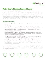Https Www Huntington Com Media Pdf C Simulus Scams Tip Sheet Pdf Rev B0c78baebfd744858b5030a031957f9d