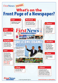 Poster What S On The Front Page Of A Newspaper First News For Schools Report Writing Skills Newspaper Front Pages School Newspaper