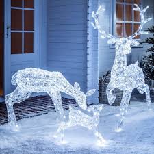 Light Up Led Sparkly Christmas Reindeer Indoor Outdoor Acrylic Figures 3 Christmas Decorations Diy Outdoor Outdoor Christmas Diy Outdoor Christmas Decorations