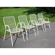 Vintage Mid Century Modern Emu Rio Stacking Metal Patio Chairs Italy Set Of 4 Metal Patio Chairs Mid Century Modern Outdoor Furniture Outdoor Patio Chairs