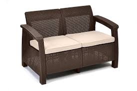 Keter Corfu Love Seat All Weather Outdoor Patio Garden Furniture W Cushions Brown For 79 86 Amazon 79 99 Love Seat Outdoor Loveseat Patio Loveseat