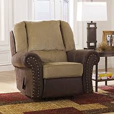 Benchcraft Vandive Contemporary Rocker Recliner Manual Pull Tab Reclining Sand Brown Rocker Recliners Furniture Recliner