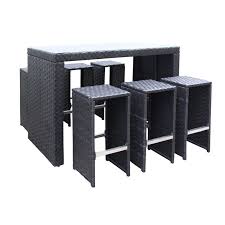 Mimosa Mandalay 7pc Resin Wicker Bar Setting Outdoor Wicker Set Resin Wicker Bar Set