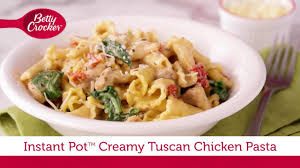 Instant Pot Creamy Tuscan Chicken Pasta Betty Crocker Youtube Slow Cooker Recipes Beef Baked Chicken Recipes Healthy Pot Recipes Easy