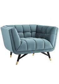 Mid Century Deep Tufted Sea Blue Velvet Lounge Chair Velvet Lounge Chair Velvet Armchair Upholstered Arm Chair