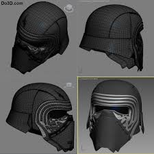 3d Printable Kylo Ren Helmet Star Wars The Force Awaken Model Stl By Do3d Com 02 Kylo Ren Helmet Star Wars Vii 3d Printable Models