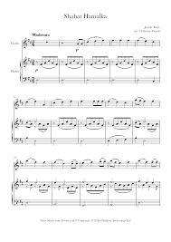Shabat Hamalka Jewish Trad Sheet Music For Violin 8notes Com Sheet Music Violin Music Piano Music