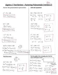 If not factorable, write prime. Algebra 1 Factoring Review 3 Different Versions With Answers By Matt Hoyler