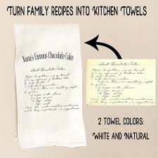 Turn Handwritten Family Recipes Into Kitchen Towels Custom Etsy In 2020 Recipe Towel Family Recipe Book Recipe Tea Towel