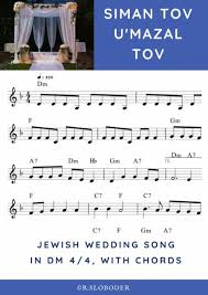 Siman Tov U Mazal Tov Lead Sheet With Chords To Jewish Wedding Song Music Sheet Download Topmusicsheet Com