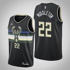 The milwaukee bucks have two pairs of brothers, a greek freak and several players that gm jon horst has built around his franchise cornerstone in hopes of competing for a championship. Khris Middleton Milwaukee Bucks 2020 21 Season Jordan Brand Black Jersey Statement Edition