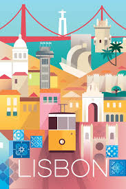 Lisbon Print Cartazes De Viagens Vintage Posteres De Viagem Imagens Para Quadros Decorativos