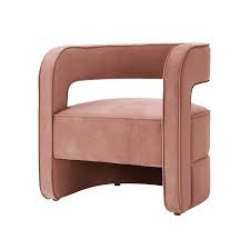 Amazon Com Nicole Miller Neil Accent Chair Velvet Upholstered Open Barrel Back Modern Style Blush Kit Accent Chairs Barrel Chair Cheap Leather Chairs